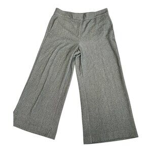 Ann Taylor Factory Wide Leg Women's Size 12 Cropped Pants Blk & White Work Wear